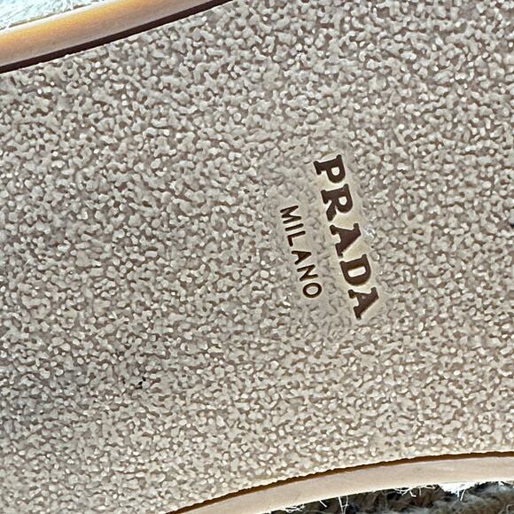 PRADA Metallic Silver Napa Platform Espadrille Sneaker Sz 40 / 10 $730 - Picture 10 of 10